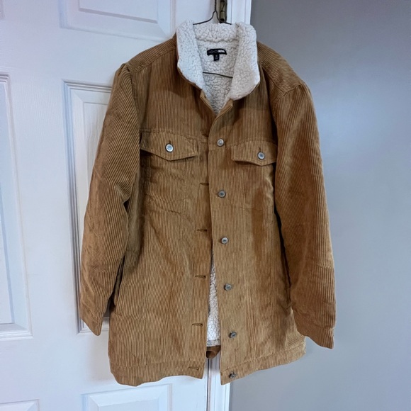 Fur corduroy women coat - Picture 1 of 2